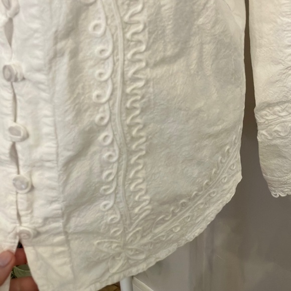 Novica “Lily of the Incas"  White Button-Down Shirt with Embroidery Sz Small - Picture 6 of 8